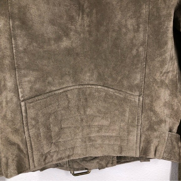 Vigoss Genuine Brown Suede Leather Moto Jacket Small - Picture 9 of 13